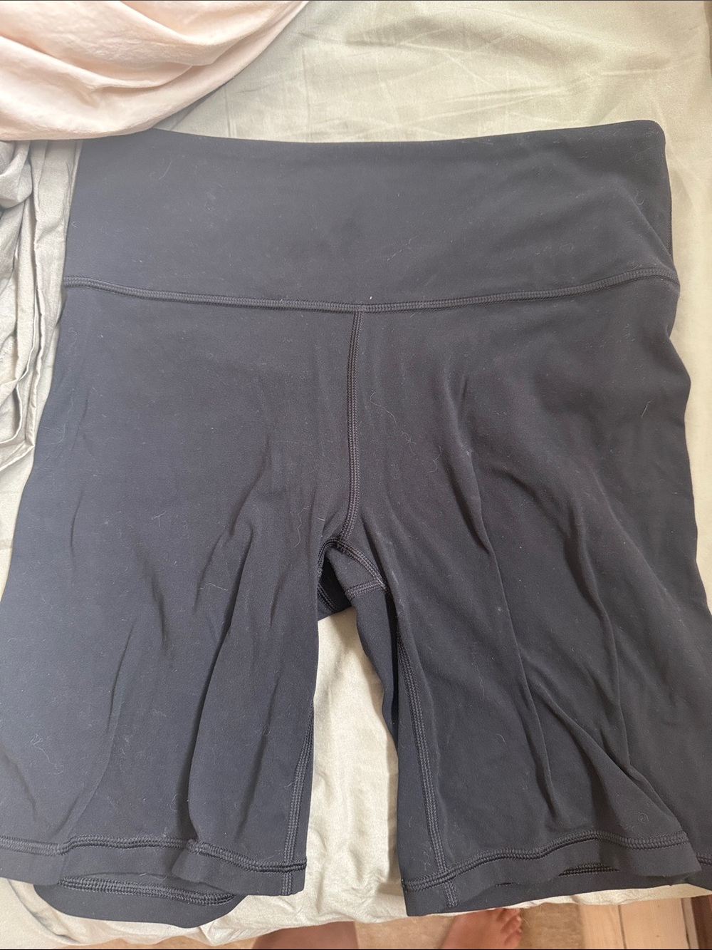 Athleta Black High-Rise Performance Bike Shorts 8 inch length